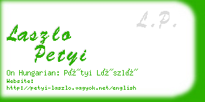 laszlo petyi business card